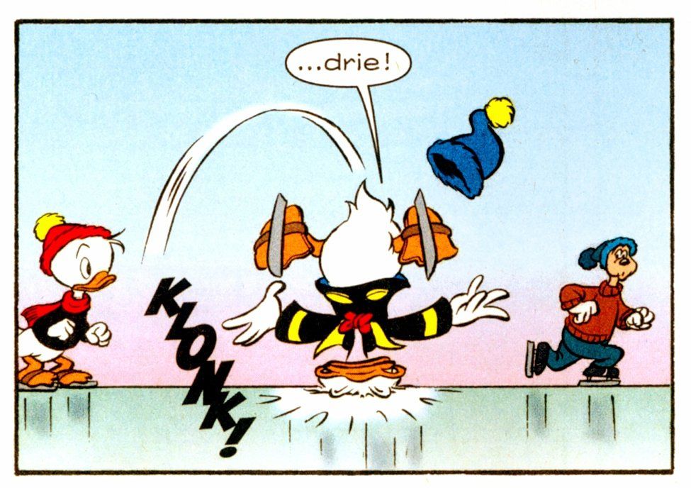IJzige zelfspot in Donald Duck Winterboek: ‘bonkus tonkus op de konkus’ 