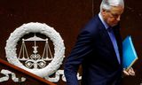 De Franse premier Michel Barnier nadat hij een speech heeft gehouden in de Assemblée Nationale.