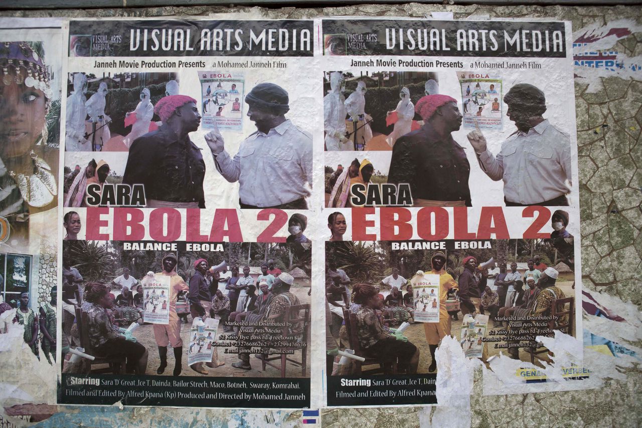 Poster voor een film over ebola in Sierra Leone.