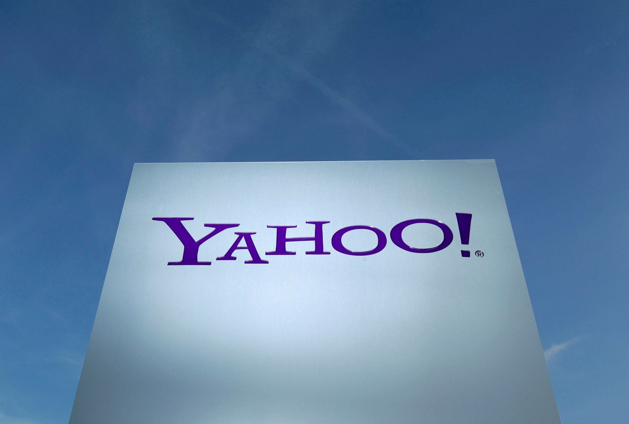 Logo van Yahoo in Rolle, Zwitserland.