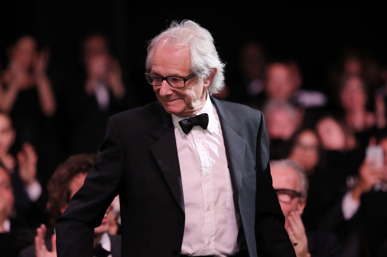 De Britse regisseur Ken Loach op het filmfestival in Cannes.