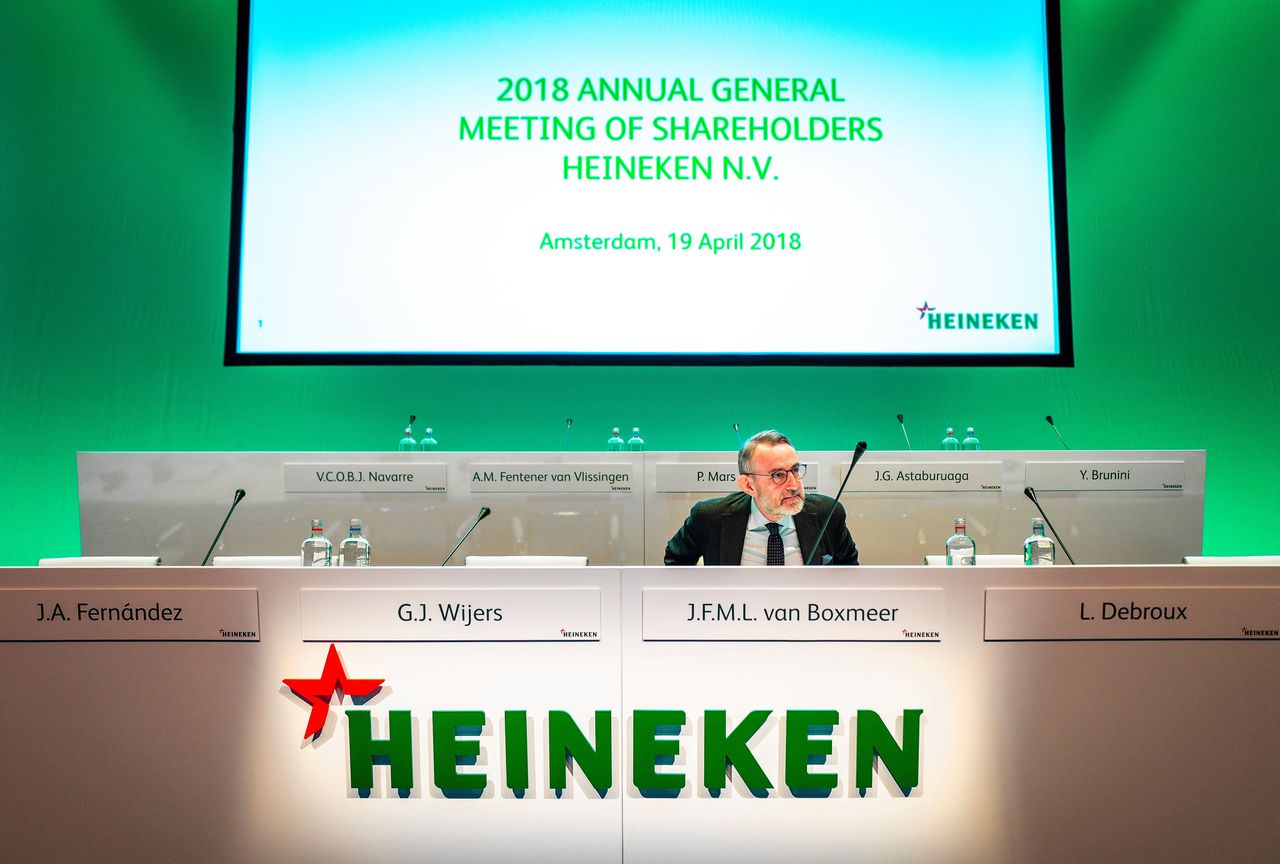 Topman Jean-François van Boxmeer van Heineken verdiende vorig jaar dankzij bonussen in totaal 9,6 miljoen.