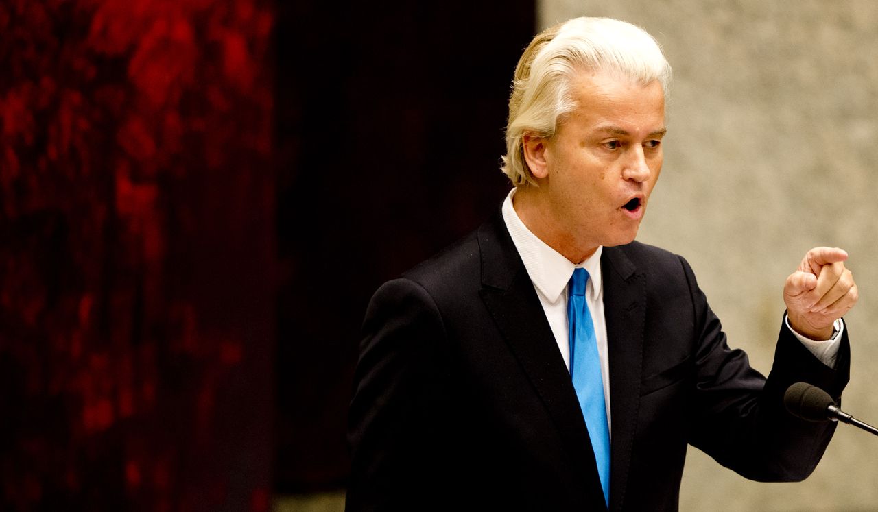 PVV-fractieleider Geert Wilders aan het woord tijdens de Algemene Politieke Beschouwingen in de Tweede Kamer.