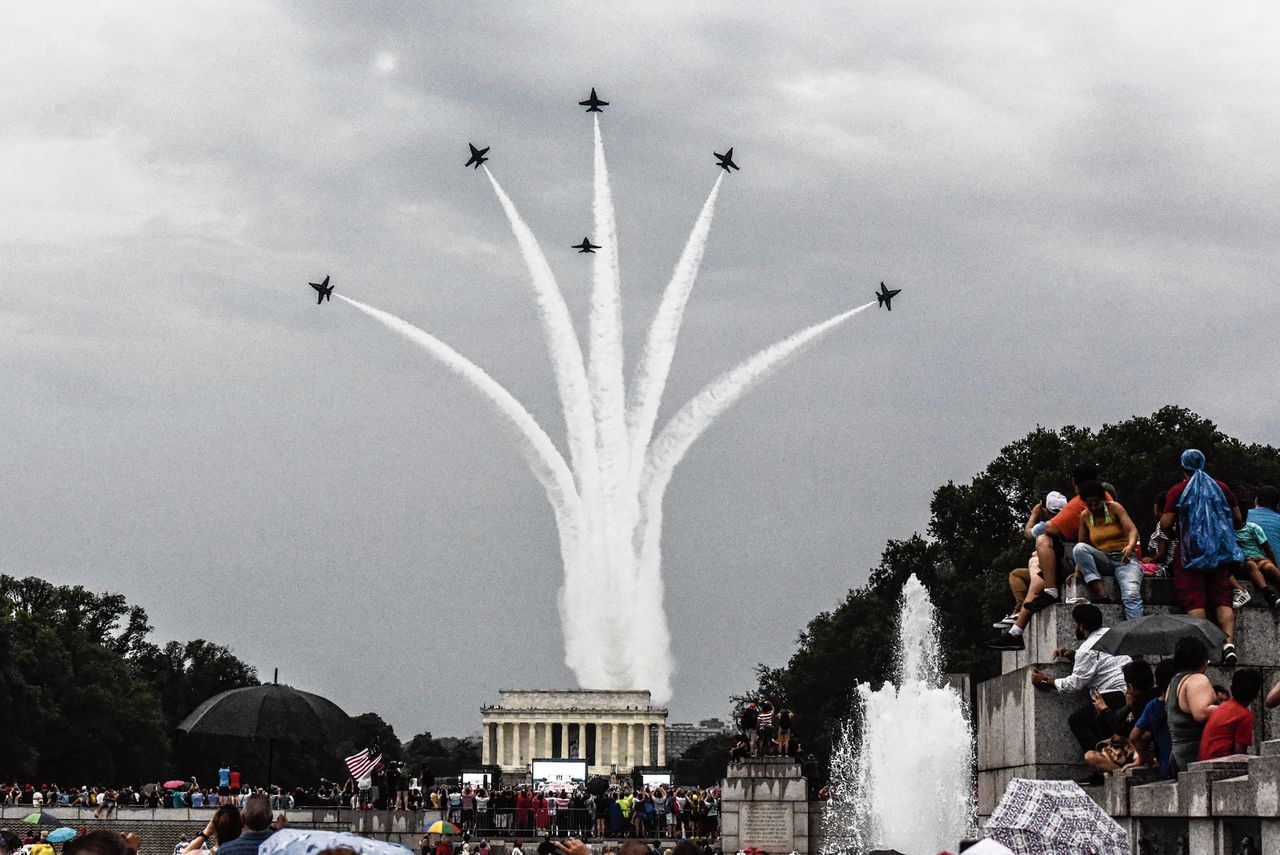 President Trump gaf het leger een hoofdrol op Onafhankelijkheidsdag in Washington. Een aantal hoge militairen liet echter verstek gaan.
