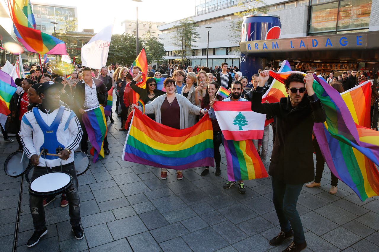 Bezoekers van het festival Rotterdam Pride vorig jaar. Het thema was toen culturele diversiteit.