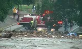 Services d'urgence sur la rivière Guadalupe dans l'État américain du Texas.