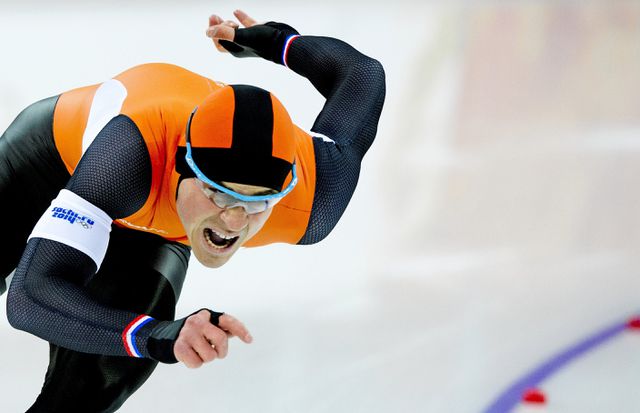 Jan Smeekens tijdens zijn race op de 500 meter in Sotsji (2014).