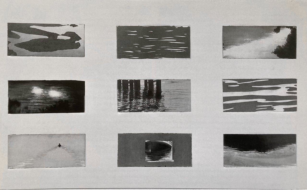 Jan Andriesse, ‘Waterstudies’, 1998. Inkt op papier, 11,4 x 25,5 cm.