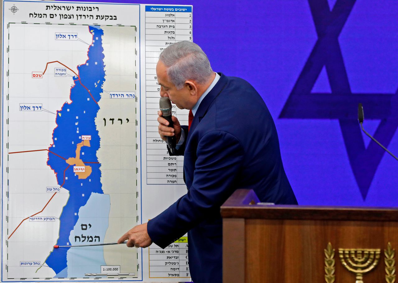 Netanyahu lonkt pal voor verkiezingen met annexatieplan naar kolonisten 