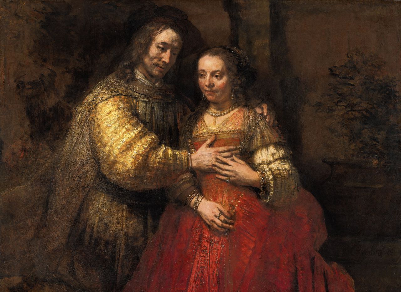 Isaak en Rebekka, bekend als ‘Het Joodse bruidje’, Rembrandt van Rijn, ca. 1665 - 1669