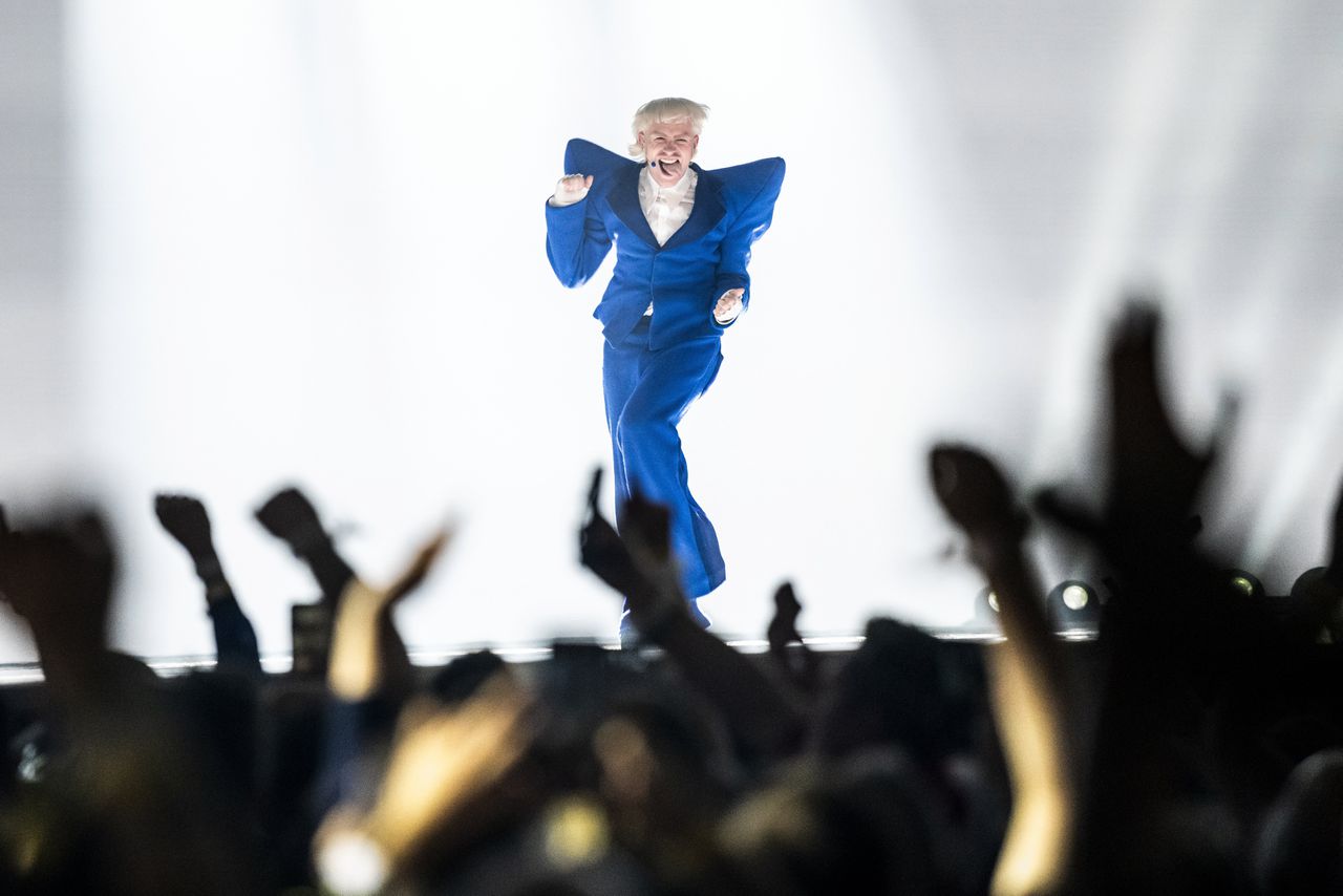 Het strakke keurslijf van het Eurovisie Songfestival zat Joost Klein zichtbaar dwars 