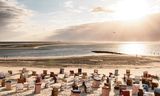 De boulevard van Borkum kijkt uit op een zandbank waar  zeehonden zonnebaden. Twintig kilometer verderop komt een nieuw platform voor gaswinning.