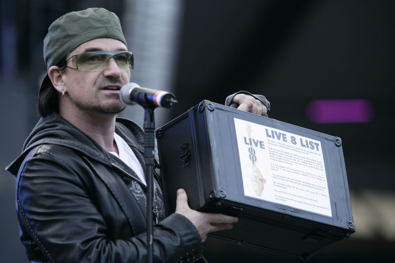 Bono tijdens Live Aid
