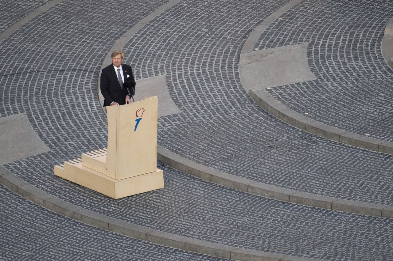 Koning Willem-Alexander hield maandag een toespraak tijdens de Nationale Dodenherdenking op de Dam.