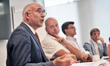 Het coalitieakkoord in Putten wordt gepresenteerd door Ewoud ’t Jong (SGP),  Robin  Hoogendijk (Gemeentebelangen), TeunJan van Ooijen (ChristenUnie) en Wim van de Koot (CDA) (v.l.n.r.)
