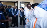 WHO chief Tedros Ghebreyesus (center) visits the eastern Congolese province of Ituri. This is the place seen as the heart of the Ebola crisis.
