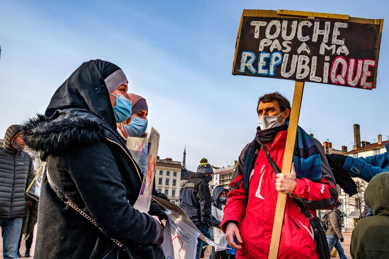 Demonstratie op 16 januari in Lyon.