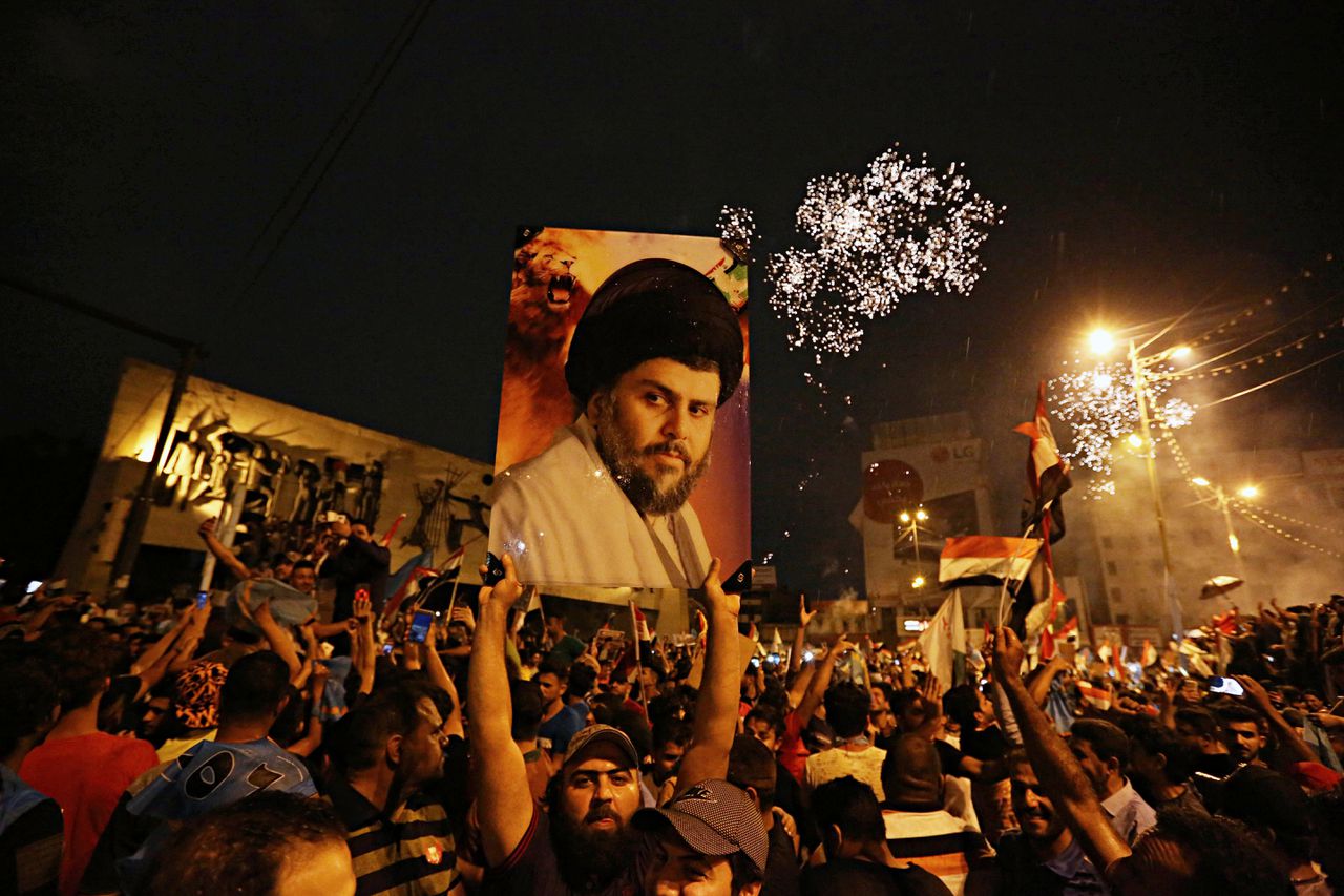 Aanhangers van Al-Sadr gingen vorige week al de straat op om zijn overwinning te vieren.