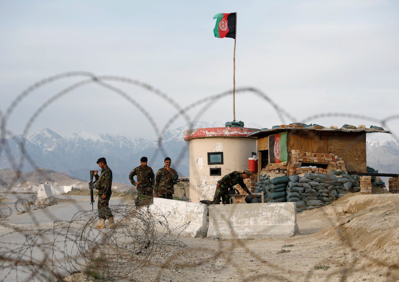 Militairen woensdag in de Afghaanse hoofdstad Kabul.