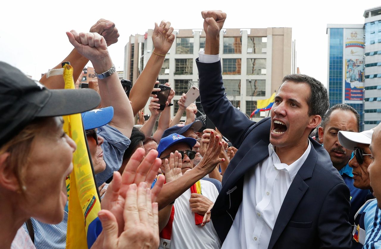 Juan Guaido, tijdens een demonstratie tegen Nicolás Maduro’s regering.