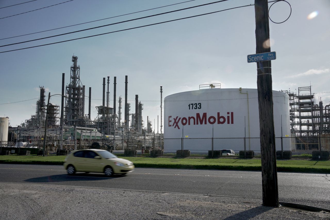Een raffinaderij van ExxonMobil in Baton Rouge, in de staat Louisiana.