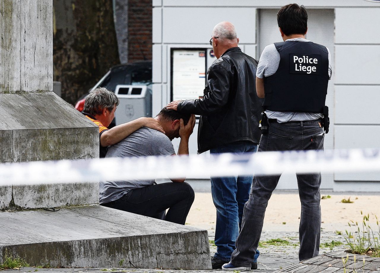 Vlak na de aanslag, dinsdag in Luik, waarbij drie mensen werden gedood.