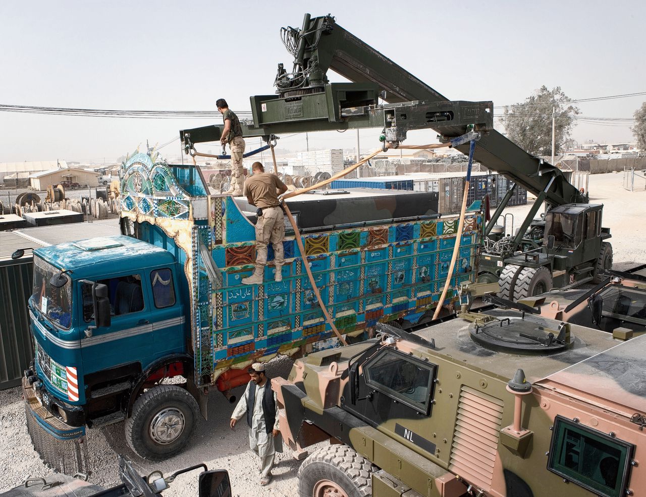 Nederlandse militairen in Kandahar, Afghanistan.