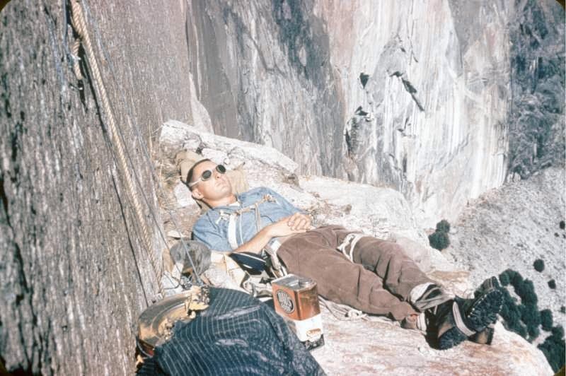 Wayne Merry rust tijdens zijn beklimming.