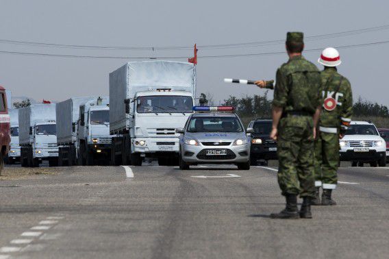 Een eerder hulpkonvooi aan de Oekraïense grens.
