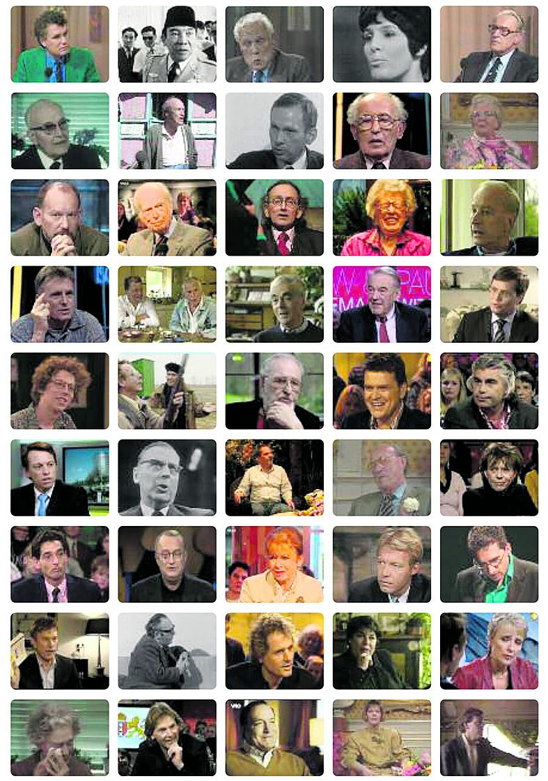 Interviewers en geïnterviewden in de bundel 'De beste tv-interviews'.