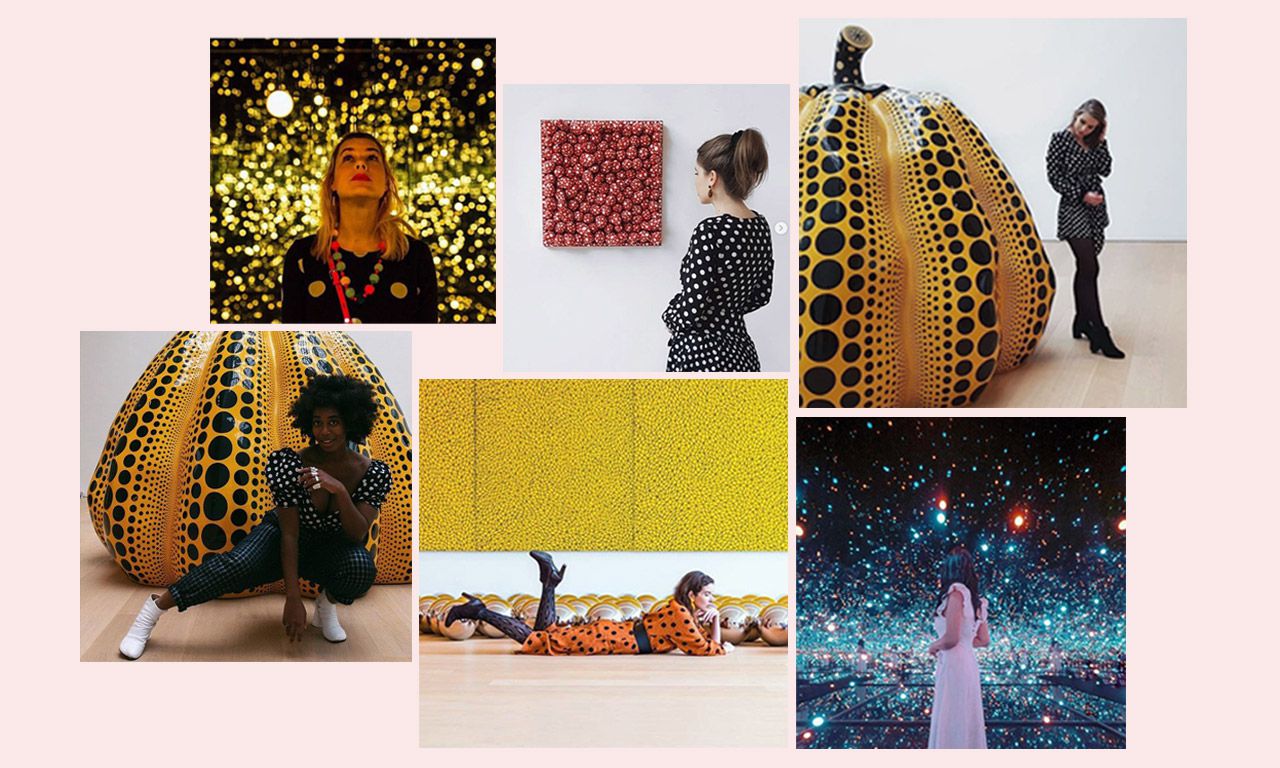 Foto's van Instagrammers die bij de 'Instameet' in Museum Voorlinden waren. Van links naar rechts: @OkayAfrifa, @Dutchgirlsinmuseums, @Sophie.Kugel, @Justtakemethere (2x), @AndyHendrata.