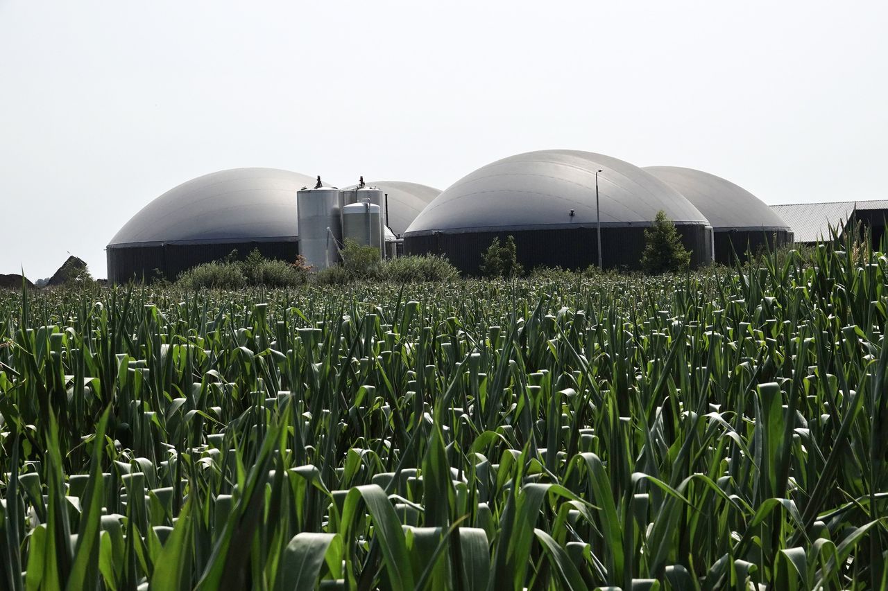 Biogasinstallatie bij een boerderij in het Overijsselse giethoorn.