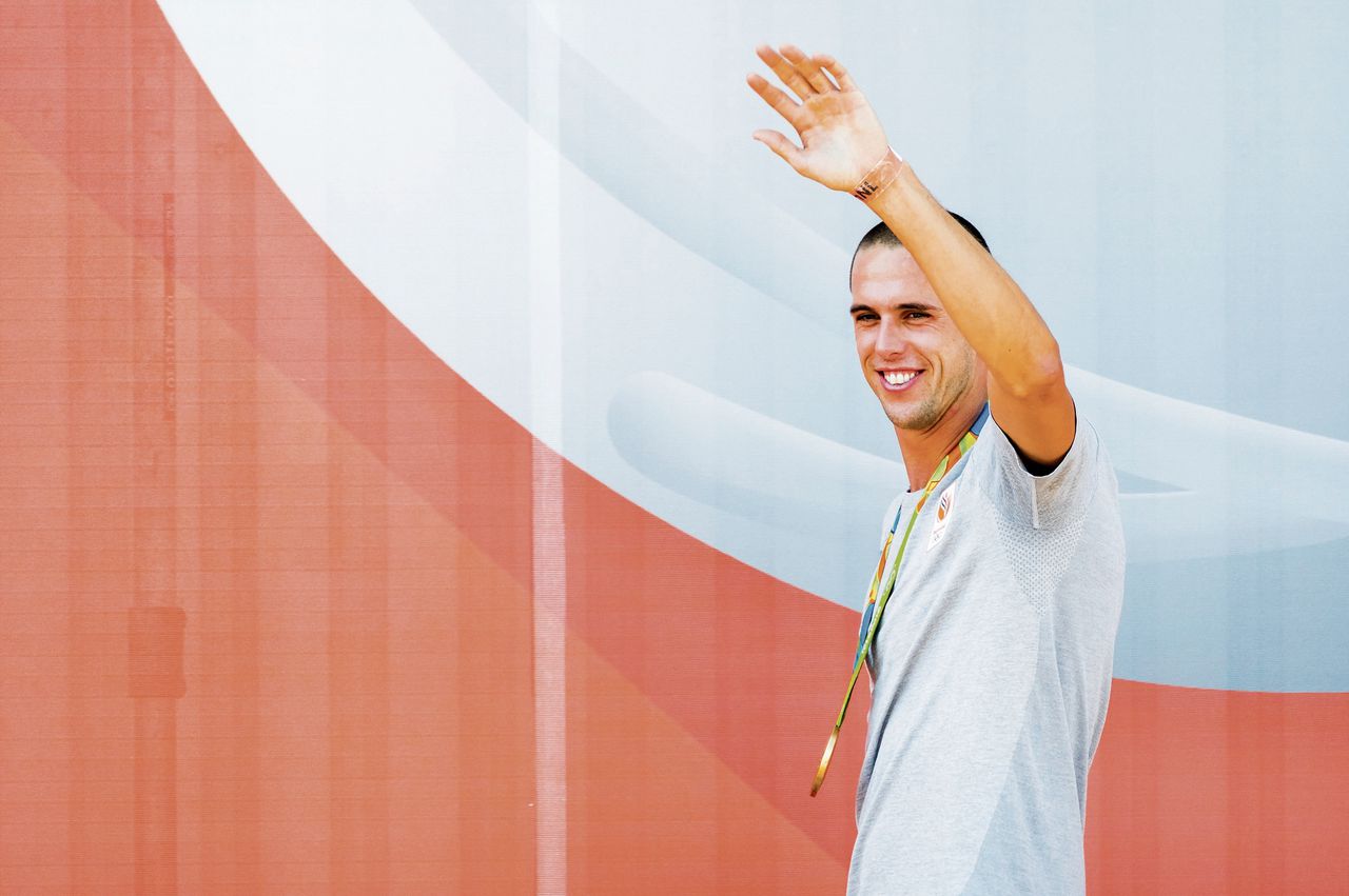 AMSTERDAM - Dorian van Rijsselberghe tijdens de huldiging van TeamNL in de RAI voor de prestaties op de Olympische Spelen in Rio. ANP KOEN VAN WEEL