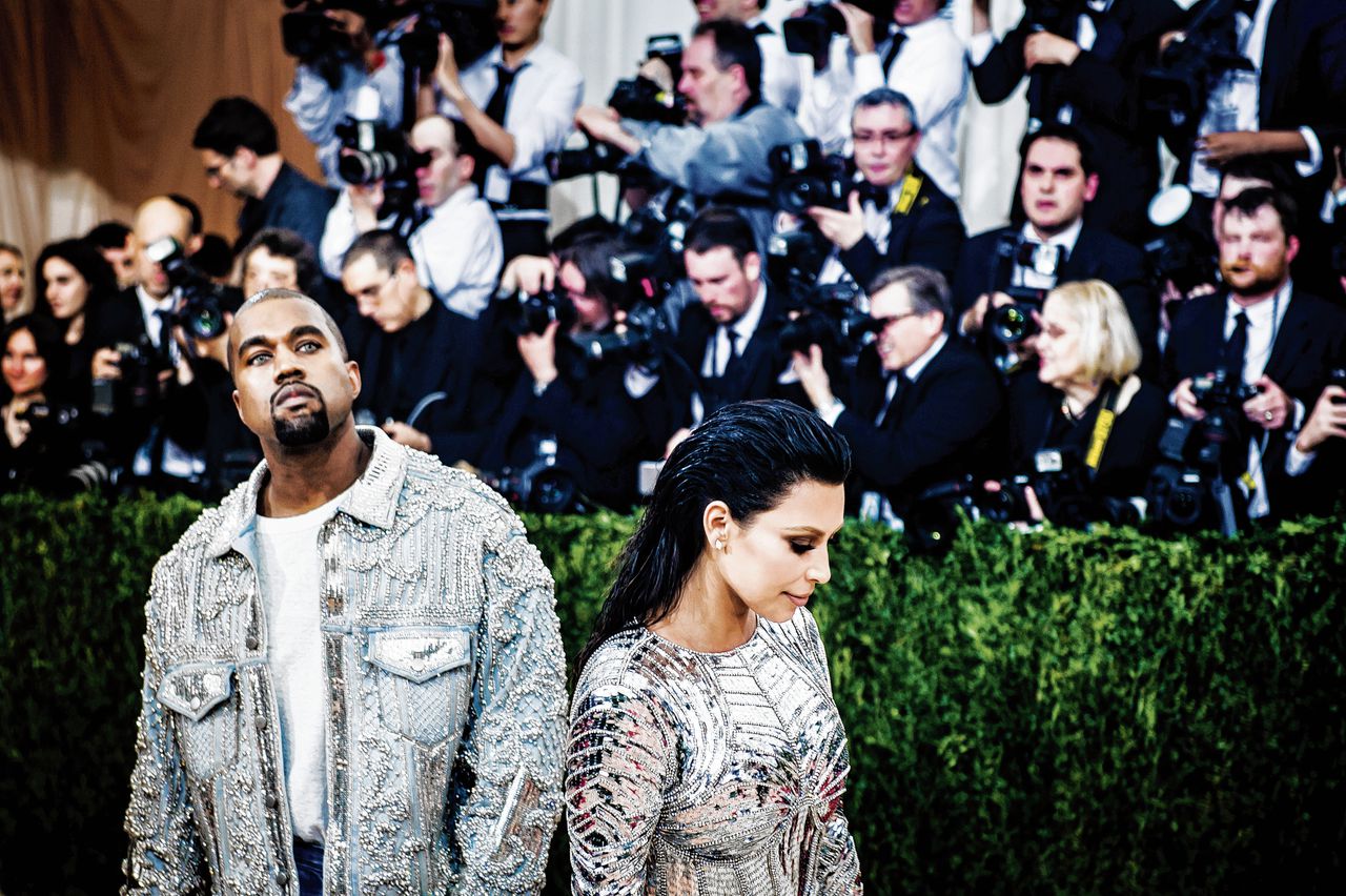 Kanye West en Kim Kardashian tijdens het Met Gala in New York in 2016.