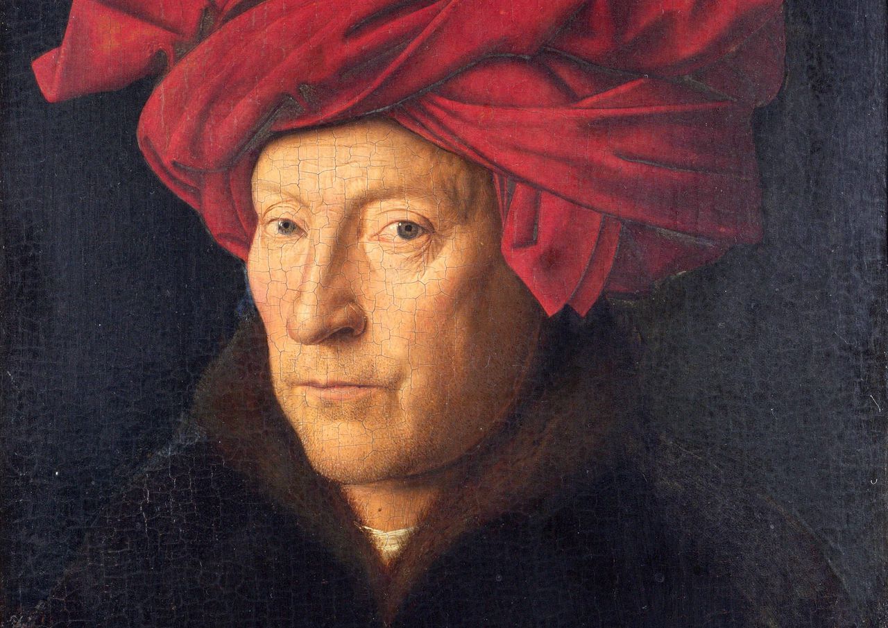Jan van Eyck, detail ‘Man met rode tulband’