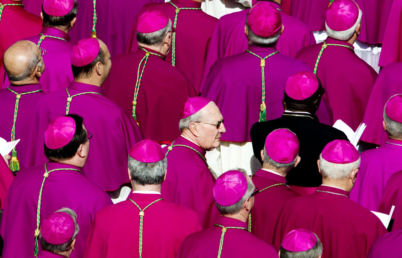 Bisschoppen op het Sint Pietersplein, tijdens de inauguratie van paus Franciscus.
