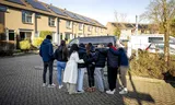 Young people seek comfort together on Sunday at the place in Nieuwegein where the 11-year-old girl Sohani was stabbed. Photo Robin van Lonkhuijsen/ANP 