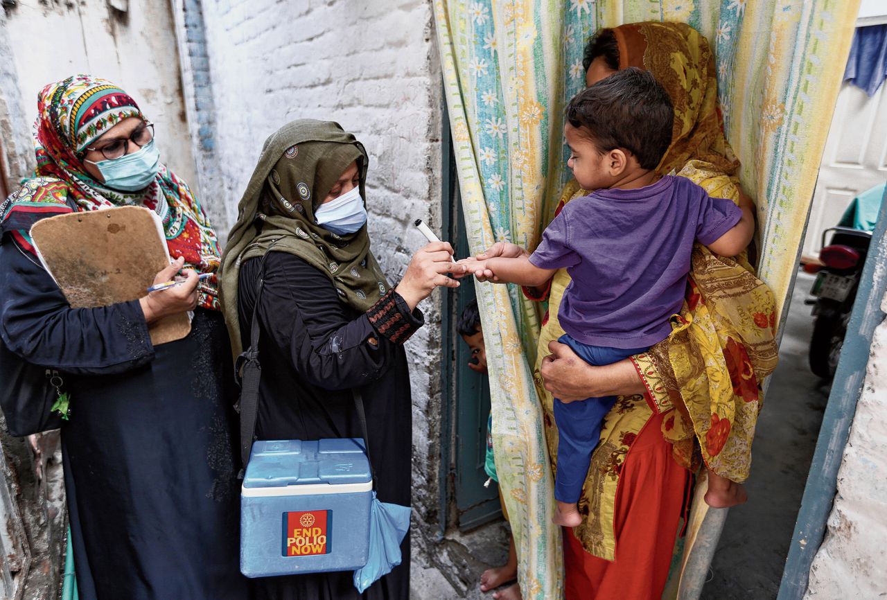 Vaccinatiecampagne in Lahore, Pakistan.