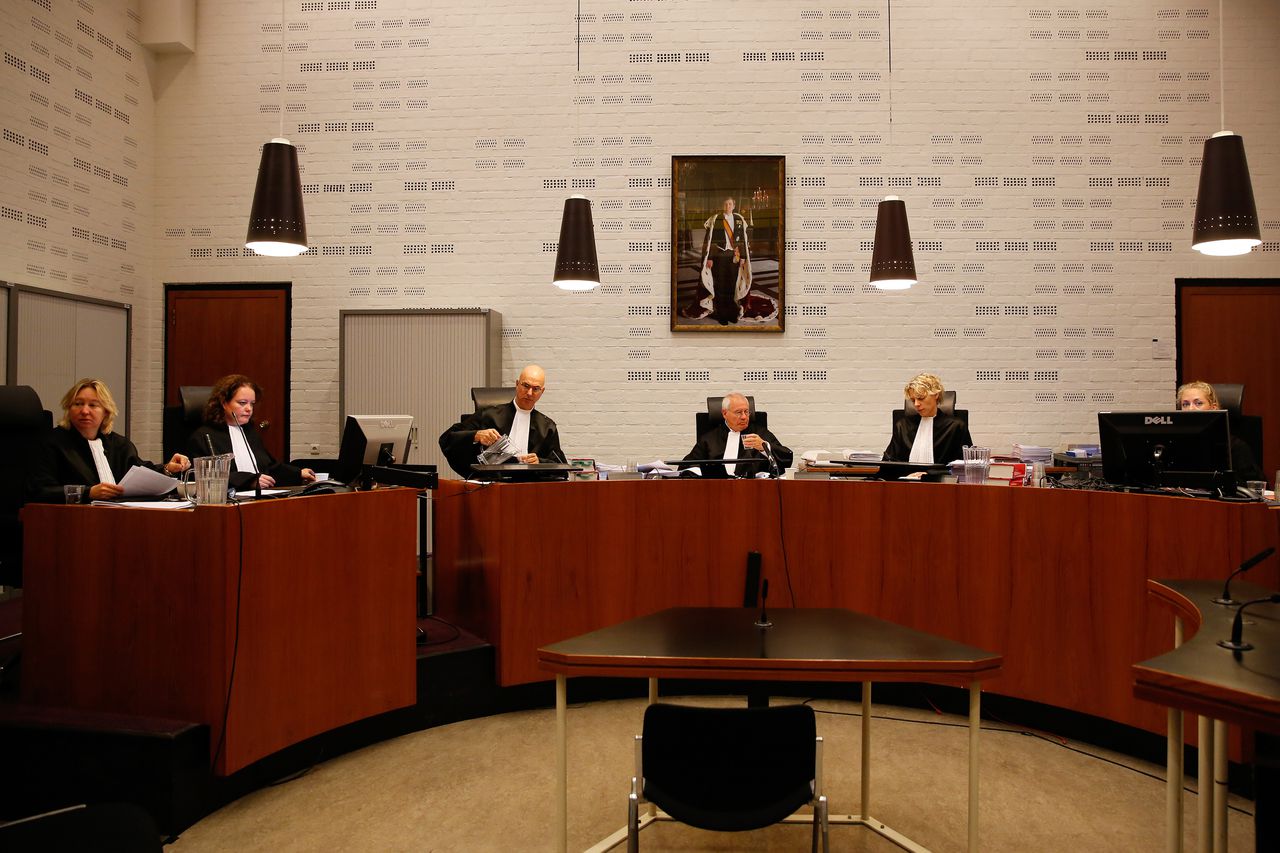 De rechtbank in Den Haag tijdens een rechtszaak tegen Maher H.