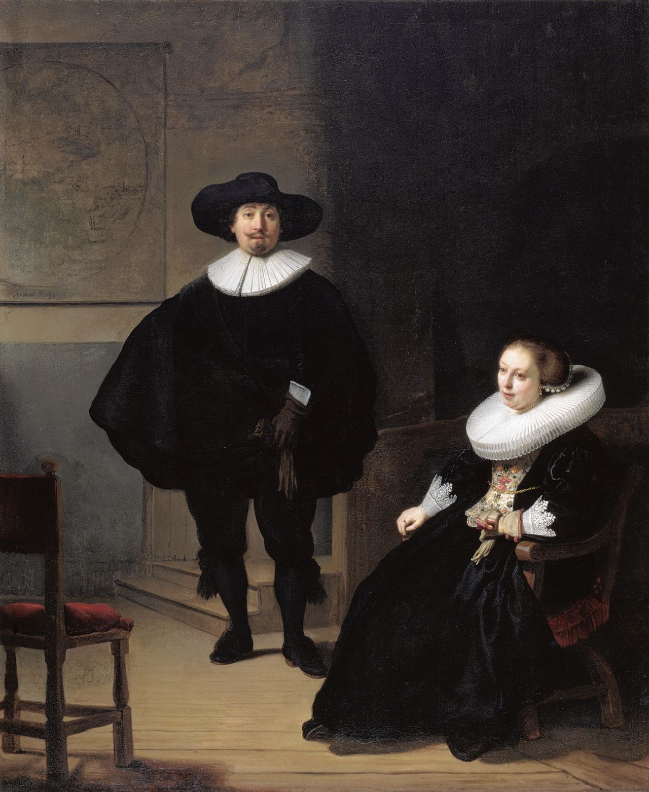 Rembrandt: ‘De man en de vrouw in het zwart’, 1633. Volgens onderzoeker Rudolf Smeets een huwelijksportret van Antonio van Diemen en Maria van Aelst. Collectie Isabella Stewart Gardner Museum, Boston