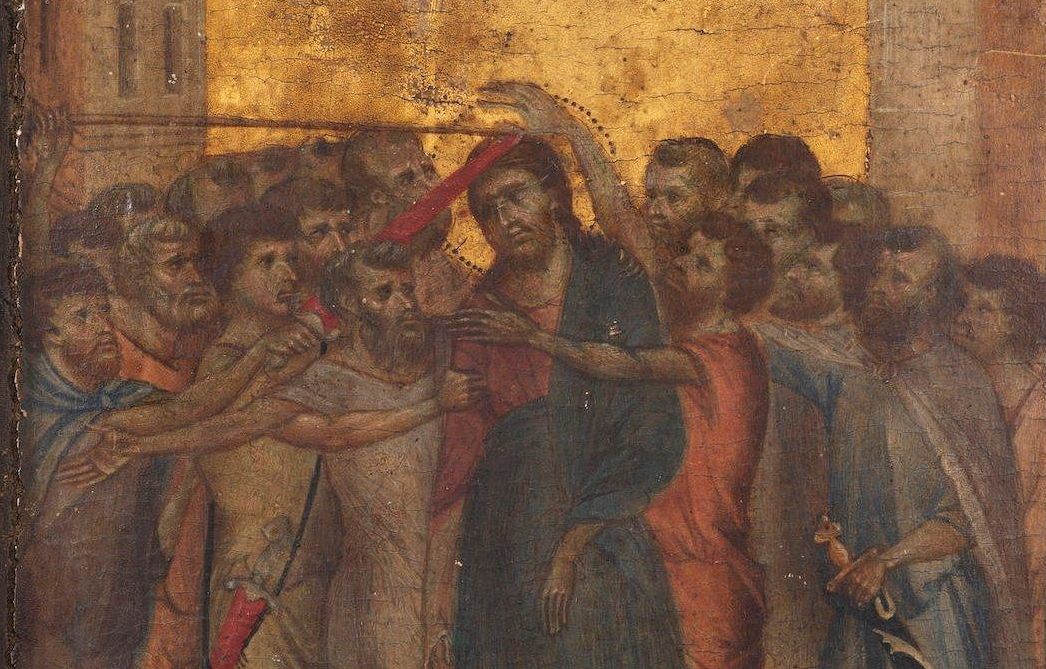 Fragment uit het ontdekte paneel, toegeschreven aan Cimabue.