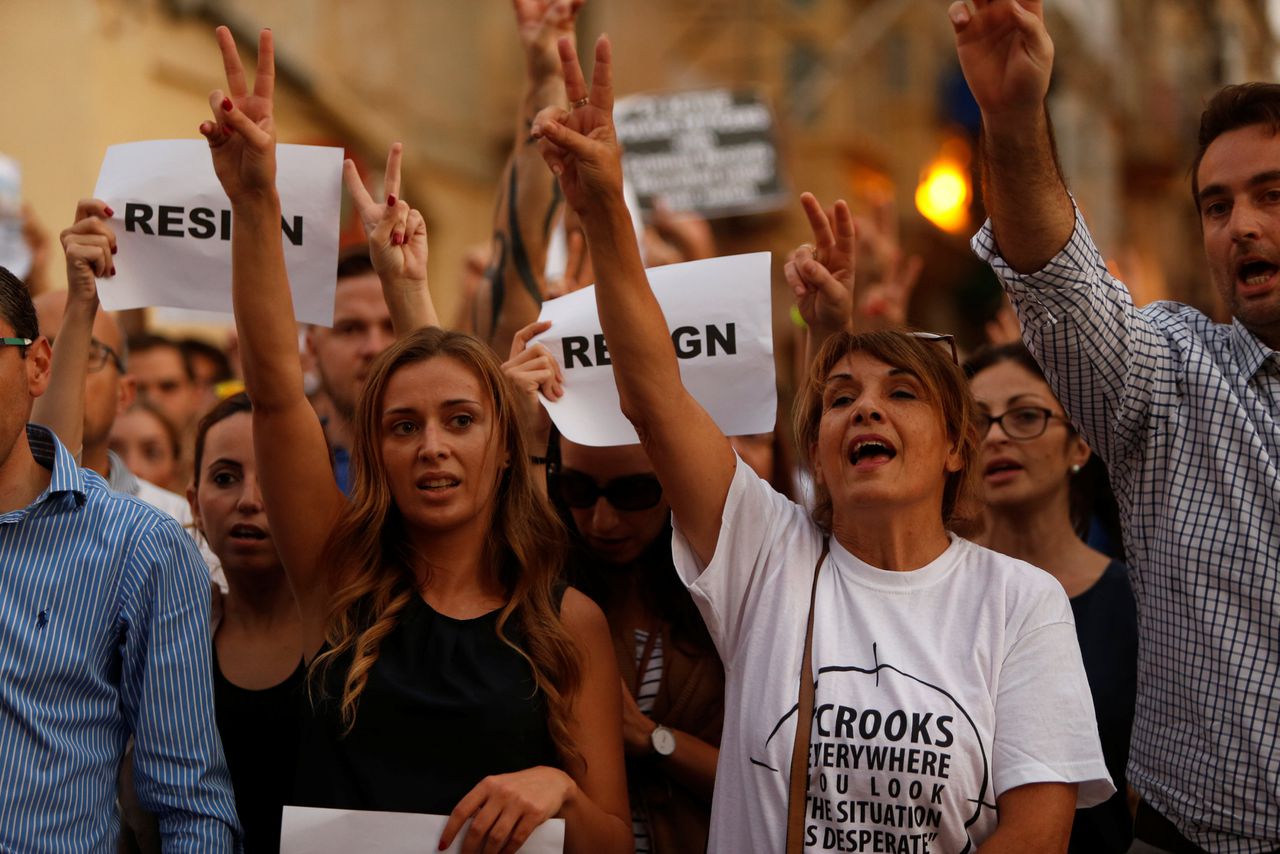 Duizenden Maltezen de straat op voor vermoorde journalist 