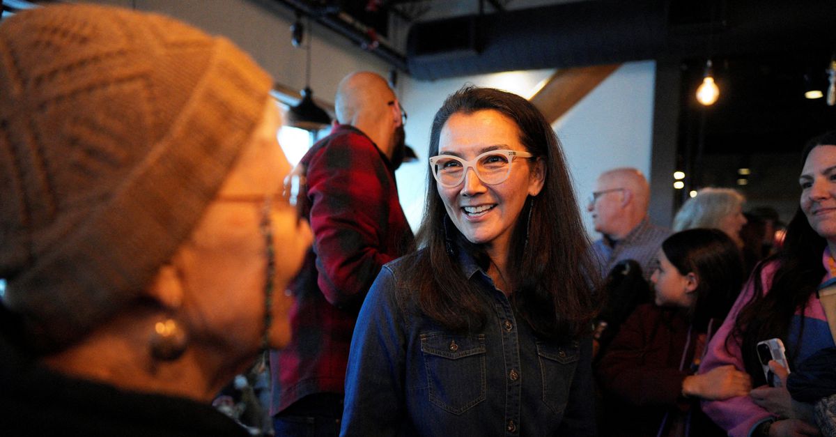 FILE PHOTO: Mary Peltola launches her campaign as a Democratic candidate for Senate in Anchorage, Alaska, U.S., January 17