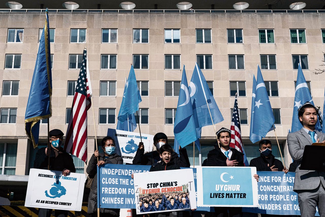Oeigoeren riepen begin deze maand in Washington president Biden op om druk uit te oefenen op China inzake de Oeigoerse kwestie.