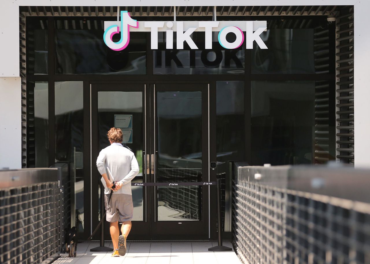 Een kantoor van TikTok in Culver City, in de Amerikaanse staat Californië, op 27 augustus.