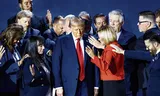 Donald Trump in Powder Springs (US), October 2024, at a political-Christian meeting of the Workship with Wonder Church. Trump came here with a large group of conservative evangelists to strengthen the bond with his religious voters. 