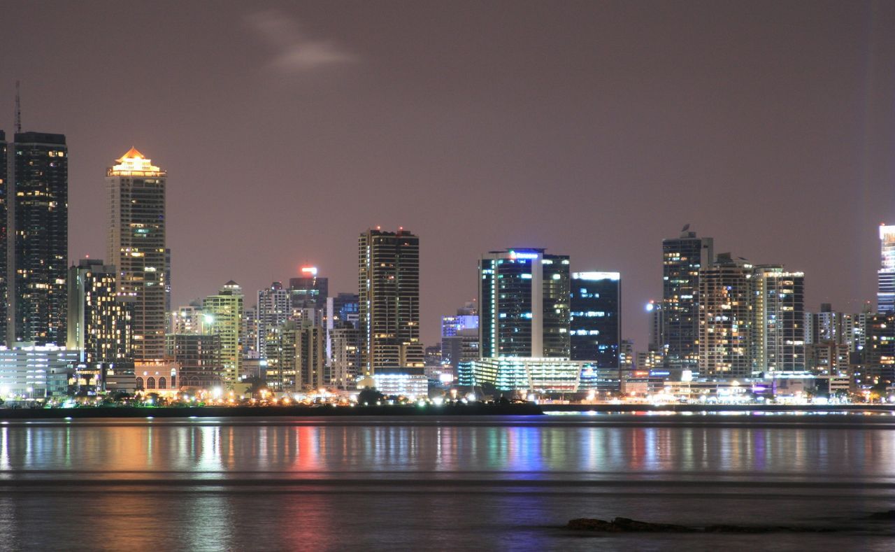 De skyline van Panama-Stad waar het betrokken bedrijf Mossack Fonseca is gevestigd.