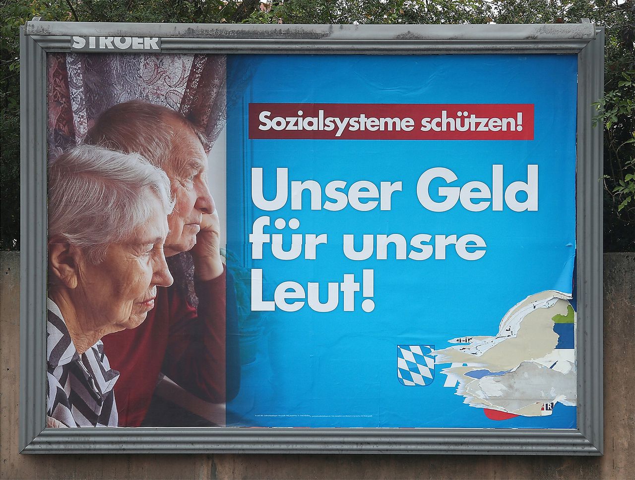 Een campagneposter voor Alternative für Deutschland