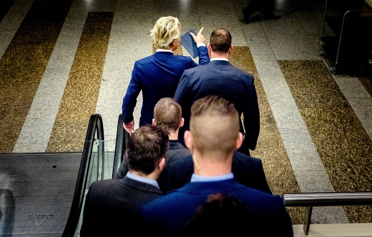 PVV-leider Geert Wilders in de Tweede Kamer.