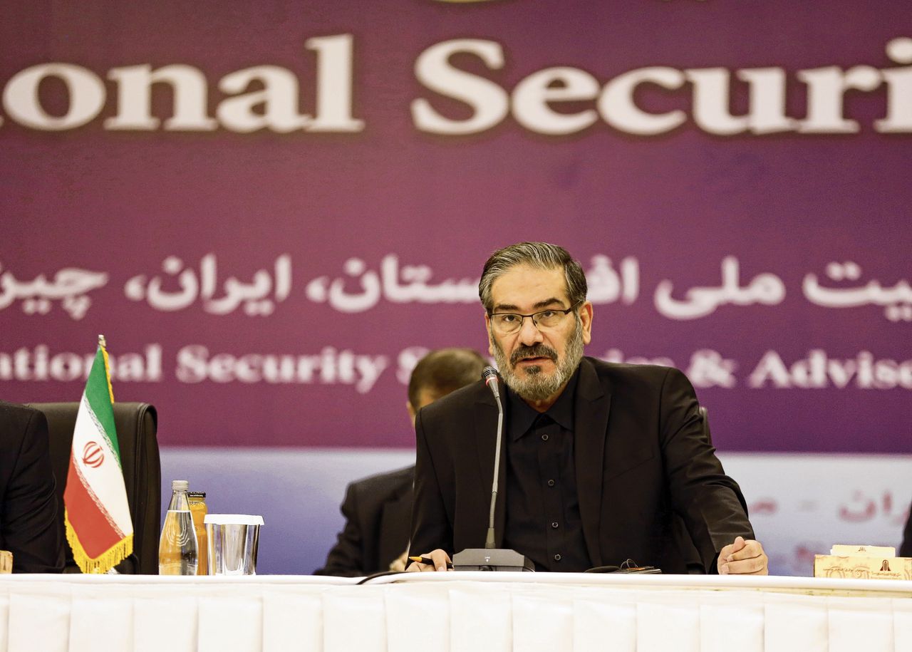 Ali Shamkhani op een bijeenkomst in Teheran in 2018.